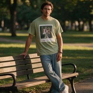 Cheech & Chong T-Shirt Mens M Olive Green Graphic Tee Y2K Vintage Retro